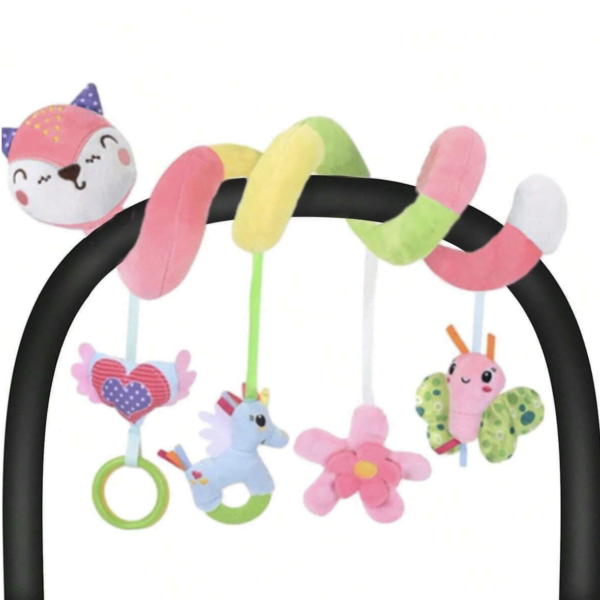 Juguete en espiral colgante de animal para recién nacidos, asientos de coche y cochecitos, juguete sonajero para bebé